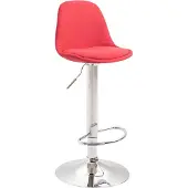 CLP Barhocker Kiel Stoff höhenverstellbar und drehbar | Farbe rot Gestell Farbe chrom