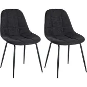 CLP 2er Set Stuhl Tom Kunstleder oder Stoff mit Metallgestell dunkelgrau Material Stoff