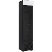 CombiSteel Kühlschrank 1 Tür Glas schwarz 232l