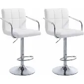 CLP 2er Set Barhocker Lucy V2 höhenverstellbar und drehbar weiß Gestell Farbe chrom