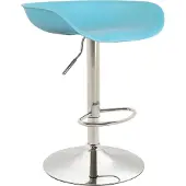 CLP Barhocker Anaheim Kunststoff Trompetenfuß mit Fußstütze blau Gestell Farbe chrom