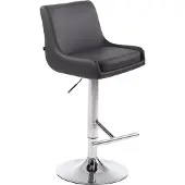 CLP Barhocker Club Kunstleder drehbar und stufenlos verstellbar grau Gestell Farbe chrom