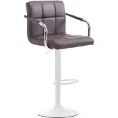CLP Barhocker Lucy V2 höhenverstellbar und drehbar braun Gestell Farbe weiß
