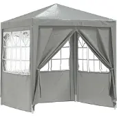 Syfax Party-Zelt Hellgrau 200 x 200 x 240 cm PE und Stahl