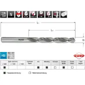 RUKO Spiralbohrer DIN338 Typ N Durchmesser 3mm HSS-G - 214030B