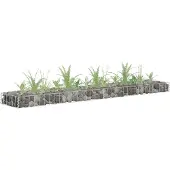 vidaXL Gabionen-Hochbeet Verzinkter Stahl 180x30x10 cm