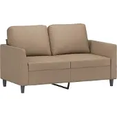 vidaXL 3-tlg. Sofagarnitur mit Kissen Cappuccino-Braun Kunstleder