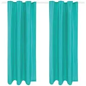 Arsvita 2er Pack Gardine Blickdicht Alessia mit Universalband 140x145cm türkis
