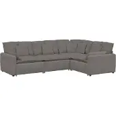 Syfax Modulares Sofa mit Kissen Cordstoff Hellgrau