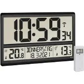 TFA-Dostmann Digitale XL-Funkuhr mit Außen- und Innentemperatur, 60.4521.01,