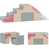 AIYAPLAY Kinder Schaumstoff Bausteine 2er Set Softbausteine Riesenbausteine Großbausteine mit Samtoptik Klettern Bauklötze Bausteinset Bunt