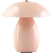 Beliani Tischlampe Pastellrosa Metall 30 cm Hoch Pilzform mit Kabel Schalter Retro Stil Moderne Tischleuchte Nachttischlampe Schlafzimmer Wohnzimmer