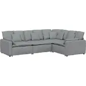 Syfax Modulares Sofa mit Kissen Stoff Hellgrau