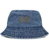 GUESS Damen Hüte Denim Rain Hat - Blauw - Größe L