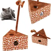 Nobleza Kratzbaum Mit Fischspielzeug Kletterbaum Katzenkratzbaum Katzenbaum Beige-Braun