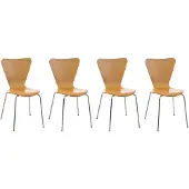 CLP 4er Set Besucherstuhl Calisto stapelbar natur