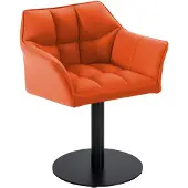 CLP Esszimmerstuhl Damaso mit schwarzem Metallgestell orange Material Kunstleder