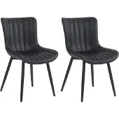 CLP Stuhl Largo gepolstert mit Metallgestell schwarz Material Kunstleder