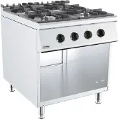 CombiSteel Gasherd Base 900 mit 4 Brenner freistehend aus Edelstahl