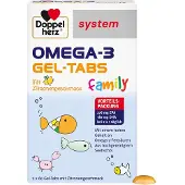 Queisser Pharma GmbH & Co. KG Doppelherz system Omega-3 Family Gel-Tabs Zitronengeschmack, 120 Stück, 120 St. Tabletten