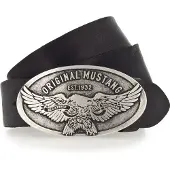 Mustang Koppelgürtel "Cody" Vintag-Schließe mit Adler, 4 cm, Used-Look