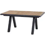Siena Garden Tirana Dining Tisch, ausziehbar 160/200x100 cm – Aluminium (matt anthrazit) &Teak