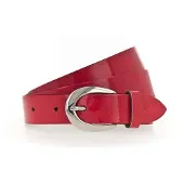 Tamaris Ledergürtel "Carolin Silver" weiches Lack-Rindleder mit hochglänzendem Finish