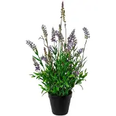 Creativ Green Kunstblume "Lavendel im Topf 48cm hoch" Kunstpflanze täuschend echt mit filigranen Blüten