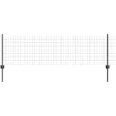 vidaXL Euro-Zaun mit Pfosten 50 x 0,6 m PVC-beschichteter Stahl Grau