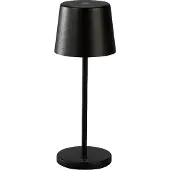 Konstsmide LED-Akku-Tischleuchte Vence, Höhe 22 cm, schwarz, IP54, USB dimmbar, schwarz, für Wohn- / Esszimmer, Aluminium, Modern