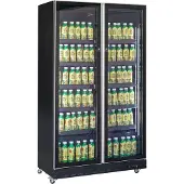 CombiSteel 2-türiger Kühlschrank aus schwarzem Glas