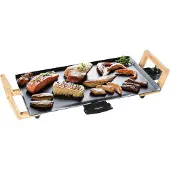Bestron elektrischer Tischgrill, Teppanyaki Grillplatte im Asia Design, Grillspaß für 4 Personen, 1.800 W, Farbe: Schwarz