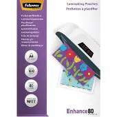 Fellowes Laminierfolien Din A4 Matt 80 Mikron 100 Einheiten