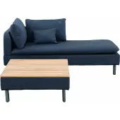 Mwh Modularo Gartentisch Aluminium/Teak 83x83x35 cm