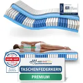 AM Qualitätsmatratzen | Premium 7-Zonen Taschenfederkernmatratze | 120x190 cm | H3 | Tonnentaschenfederkernmatratze | 120/190 | Federkernmatratze