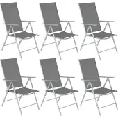 TecTake Klappbare Gartenstühle mit verstellbarer Lehne, Netzgewebe