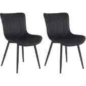 CLP Stuhl Largo gepolstert mit Metallgestell schwarz Material Samt