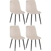 CLP 4er Set Stühle Dijon mit Lehne creme Material Samt