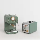 Create Pack TOAST RETRO Toaster + THERA RETRO Espresso-Maschine mit mattem Finish