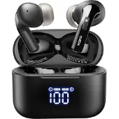 TOZO Kabellos 48,5 Stdn. Spielzeit mit LED-Digitalanzeige, IPX8 wasserdicht Dual Mic
