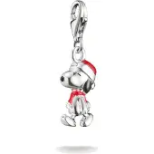 Thomas Sabo Charm-Einhänger "x Peanuts Snoopy Santa Edition Charm - Original", rot (silberfarben, schwarz, rot), Charms, Herren, Silber 925 (recycelt), Charm-Einhänger
