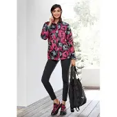 MADELEINE Outdoor Steppjacke mit floralem Print in schwarz / multicolor | Gr.: 34