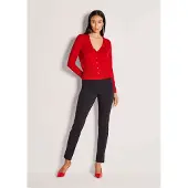 MADELEINE Eleganter Viskose-Cardigan mit Knopfleiste in rot | Gr.: 44