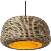 Lucide Seegras-Pendellampe Maduka Ø 47cm – braun