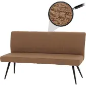 MCW Sitzbank MCW-K16, Esszimmerbank Bank Polsterbank, Rückenlehne Stoff/Textil Bouclé Metall 160cm braun