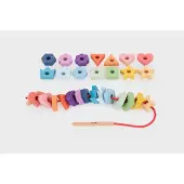 TickiT Rainbow Wooden Lacing Shapes, 1,5 Jahr(e), Holz, Mehrfarbig