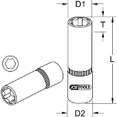 Ks Tools 1/2 Stecknuss, lang, 14mm, auf Hänger