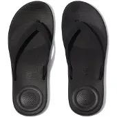 FitFlop Herren Iqushion Mens Textured-Strap Flip-Flops All Black-Schuhgröße 42