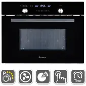 KKT Kolbe Einbaumikrowelle 60 cm | 44L | 3,35kW | Pizzafunktion | Grill | Umluft | Heißluft | Automatik-Timer | 2-fach Wärmeschutzverglasung | EBM4502S