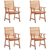 vidaXL Eleganten-Stil Garten-Essstühle 4 Stk. mit Kissen Massivholz Akazie DE3757306
